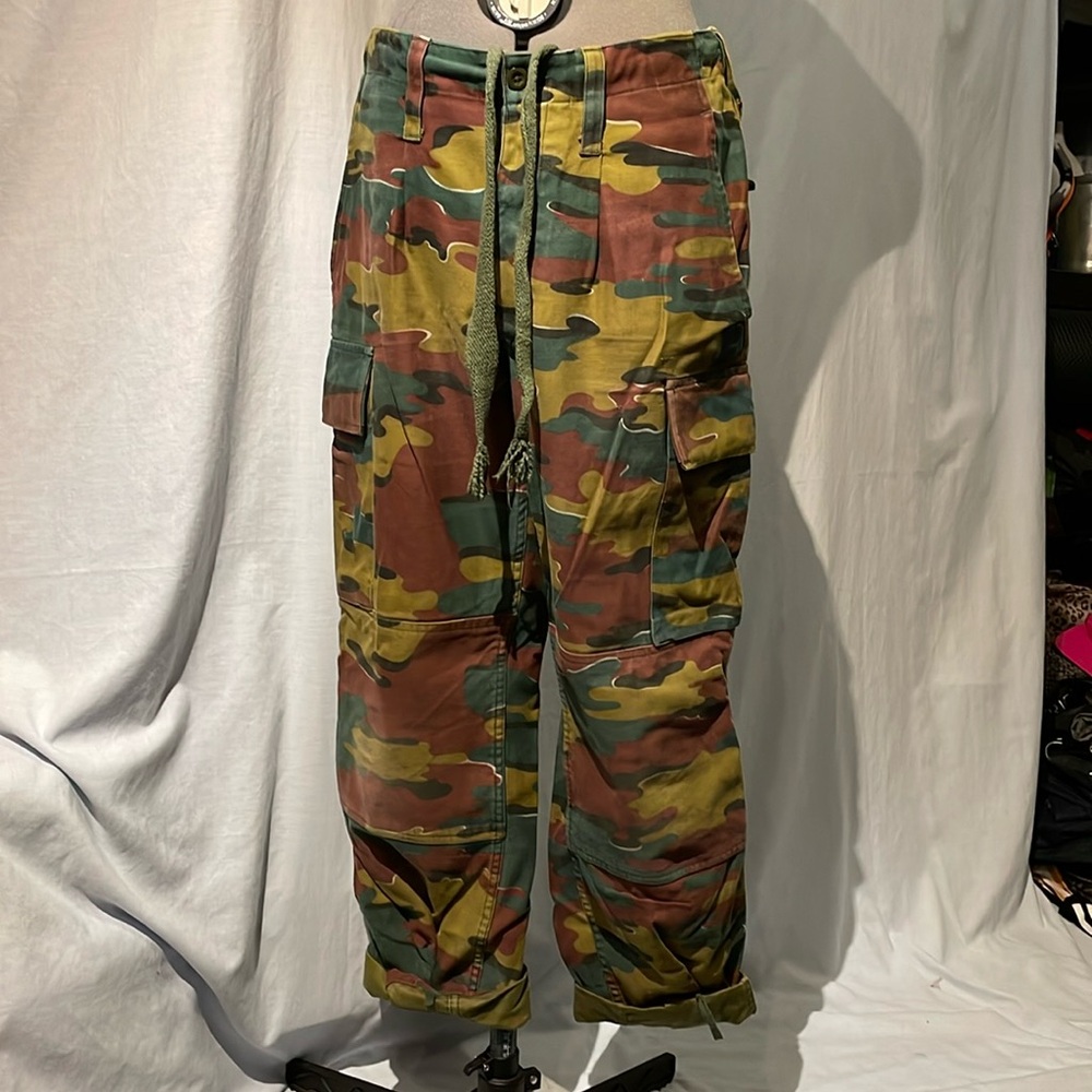 Vintage Belgian Army camo cargo pants